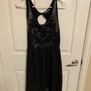 Black leather fly dress large